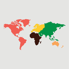 World map with a colorful, geometric pattern made of triangles. Perfect for travel, diversity, and global themes.
