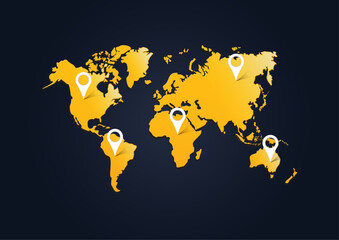 World map with a colorful, geometric pattern made of triangles. Perfect for travel, diversity, and global themes.
