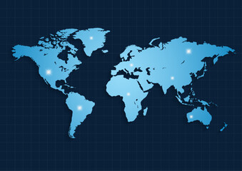 World map with a colorful, geometric pattern made of triangles. Perfect for travel, diversity, and global themes.