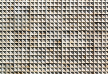 Tiles with geometric motifs on wall in Ribeirao Preto, Sao Paulo, Brazil