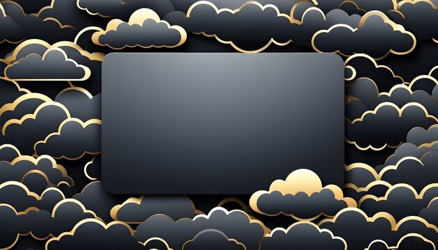 stylish black and gold design with cloud background for professional text display