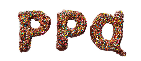 Chocolate Letters with Sprinkles