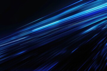 digitally generated image of blue light and stripes moving fast over black background