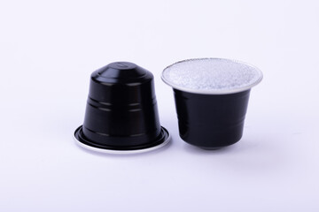 Fresh Black Coffee Capsules in Minimalist Style