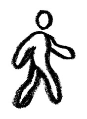 Pedestrian Transport Crayon Chalk Drawing Icon Vector