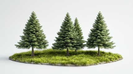 The Four Green Pine Trees