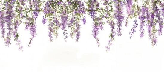 Naklejka premium Elegant hanging purple flowers illustration
