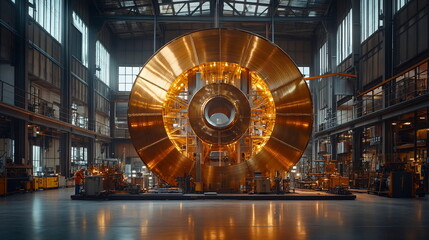 Obraz premium Massive Spool of Copper Wire as a Colossal Creations of Metal and Myth