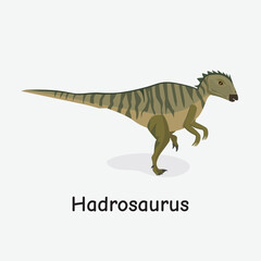 Hadrosaurus Dinosaur Vector Illustration with Duck-Billed Face