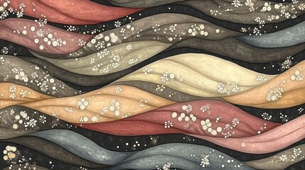 Obraz premium Abstract waves of color with textured patterns and subtle details.