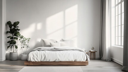 Serenity in Simplicity with a Minimalist Bedroom Embraced by Natural Light
