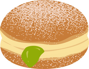 Bombolone Italian filled doughnut illustration 
