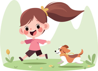 child and dog