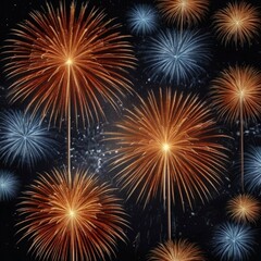 Naklejka premium Music, dancing, and parties are often part of the festivities. The countdown to midnight is a moment of excitement, culminating in the explosion of fireworks that light up the sky.