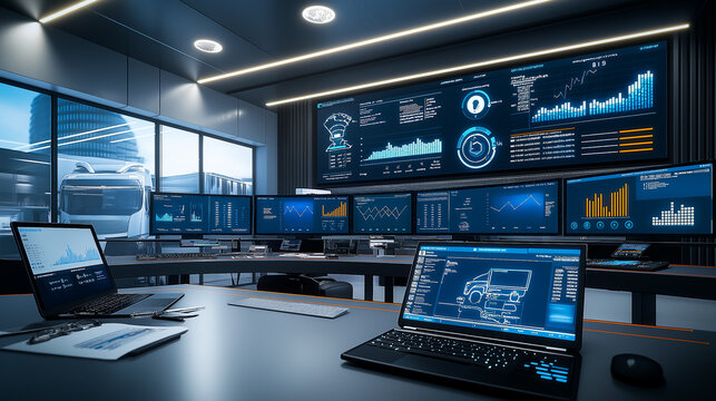 Car Telematics GPS Tracking Control Room