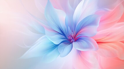 Obraz premium A calming abstract flower set against a soft gradient background, providing a harmonious visual with space for inspirational text or quotes.