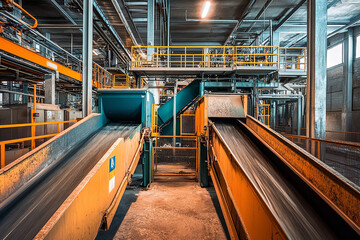 Fototapeta premium Sustainable Waste Management and Recycling Operations in Urban Facility 