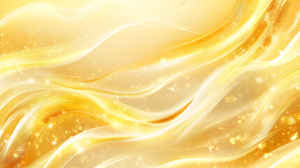 Abstract golden wave on black background, Gold background or texture and gradients shadow,  Abstract light background, Smooth smoky overflowing waves in yellow and white colors