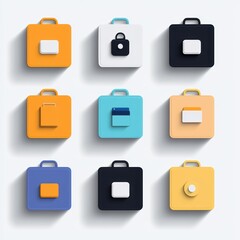 Colorful Suitcase Icons