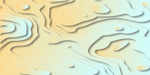 Fototapeta premium abstract pastel gradient wave Papercut style background. Abstract vector seamless pattern with shadows Beautiful abstract vector. 