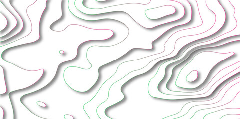 Abstract lines background. Topo contour map on white background, Topographic contour lines vector map seamless pattern vector. colorful map line of topography. Mountain hiking.Topographic map concept