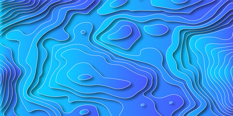 Colorful psychedelic background made of interweaving curved shapes. blue 3d papercut from topography vector design abstract background for desktop. Abstract gradient colorful papercut background with