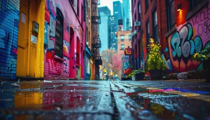 Fototapeta premium Urban Photography Class, vibrant colors, dynamic scenes, city backdrop, photography