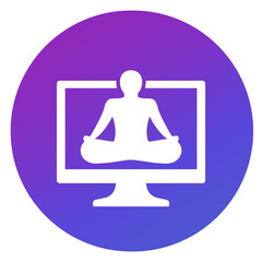 online yoga, remote training icon