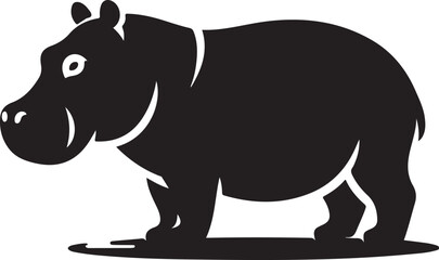 Hippo Silhouette Icon for Wildlife Apps and Animal Websites.