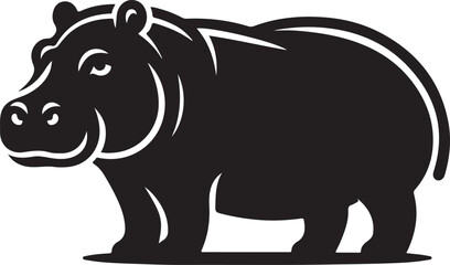 Hippo Silhouette Icon for Wildlife Apps and Animal Websites.