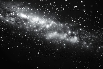 Fototapeta premium Abstract Glitter Night Sky with Stars on Black Background Pointillism Style