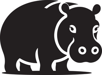 Hippo Silhouette Vector for Animal Websites and Apps.