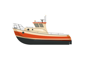 Naklejka premium Vector illustration of an orange and black rescue boat
