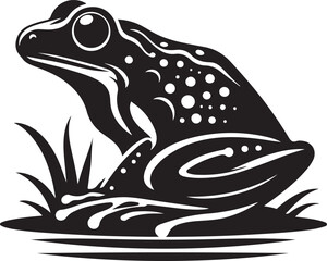 Isolated Frog Silhouette for Label, Badge, or Emblem Design.