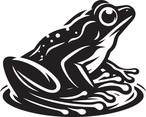 Isolated Frog Silhouette for Label, Badge, or Emblem Design.