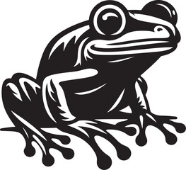 Frog Animal Silhouette Template for Mascot and Branding Design.
