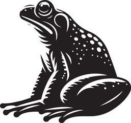 Frog Silhouette for Emblem, Badge, and Label Design - Vector Illustration.