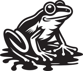 Clean Frog Silhouette Isolated for Mascot or Branding Use.