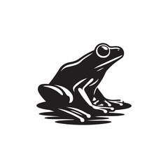 Vector Frog Silhouette on White - Ideal for Branding and Labels.