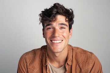 Obraz premium Young handsome man over isolated background with a happy and cool smile on face. Lucky person.