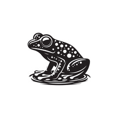 Frog Silhouette Template - Perfect for Branding, Emblems, and Labels.