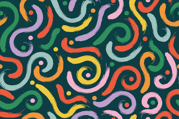 abstract doodle lines seamless pattern