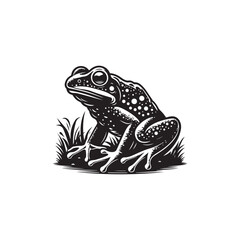 Isolated Frog Silhouette Design for Mascots, Logos, and Badges.