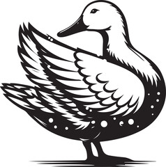 Flat Duck Icon in Vector Format - Graphic Design Illustration.