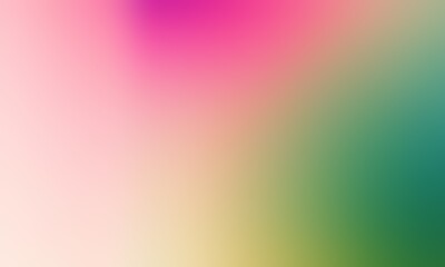 Abstract blurred background image of pink, green colors gradient used as an illustration. Designing posters or advertisements.