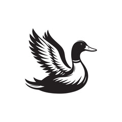 Flat Style Duck Icon - Vector Graphic Illustration.