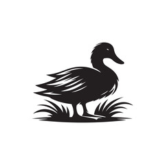 Simple Duck Icon - Flat Vector Design Illustration.