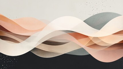 Abstract waves in soft colors create a serene, modern aesthetic.