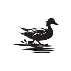 Simple Duck Icon - Flat Vector Design Illustration.