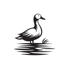 Flat Duck Icon Graphic - Vector Illustration Design.